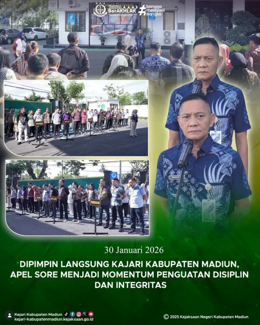 Kajari Kabupaten Madiun Pimpin Apel Sore Rutin