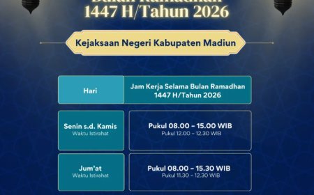 Jam Kerja Kejaksaan Negeri Kabupaten Madiun Selama Bulan Ramadhan