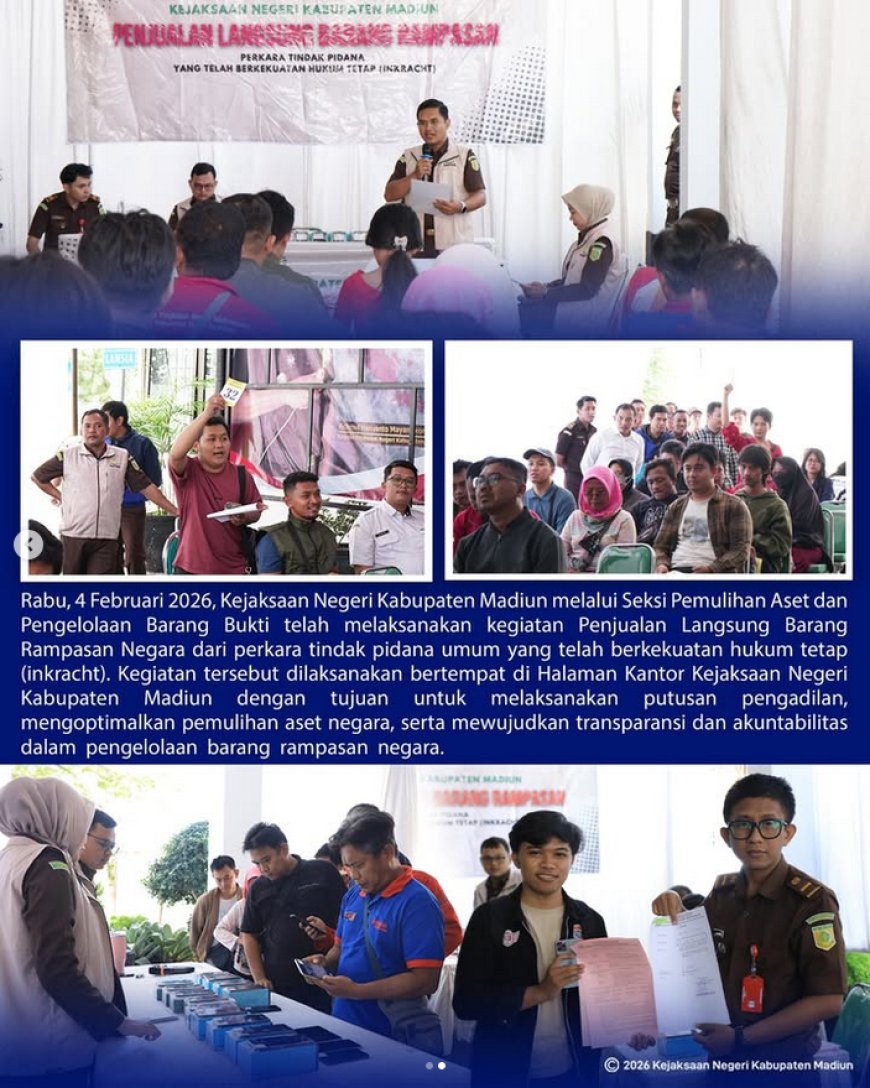 Penjualan Langsung Barang Rampasan Negara Kejaksaan Negeri Kabupaten Madiun