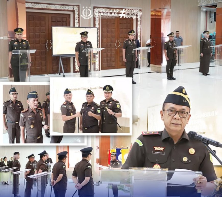 Pelantikan dan Pengambilan Sumpah Jabatan Pejabat Eselon III di lingkungan Kejaksaan Tinggi Jawa Timur