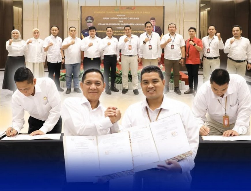 Kejaksaan Negeri Kabupaten Madiun bersama Bank Jatim Cabang Caruban melaksanakan kegiatan Penandatanganan Surat Kuasa Khusus (SKK) serta Pembaharuan Nota Kesepahaman (MoU)