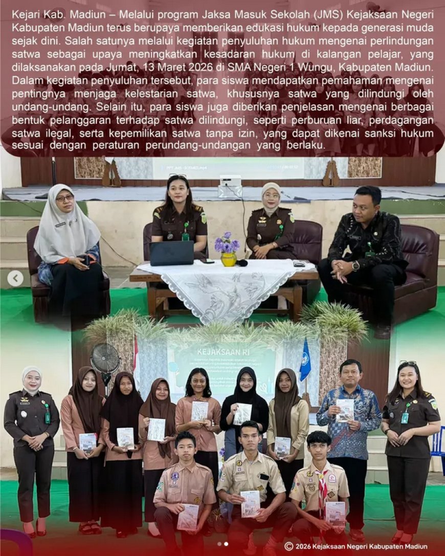 Jaksa Masuk Sekolah (JMS) Di SMA Negeri 1 Wungu