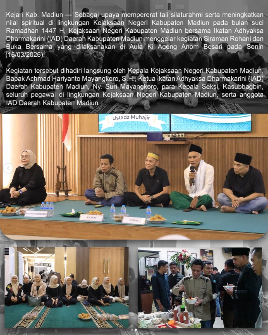 Siraman Rohani dan Buka Bersama Kejaksaan Negeri Kabupaten Madiun