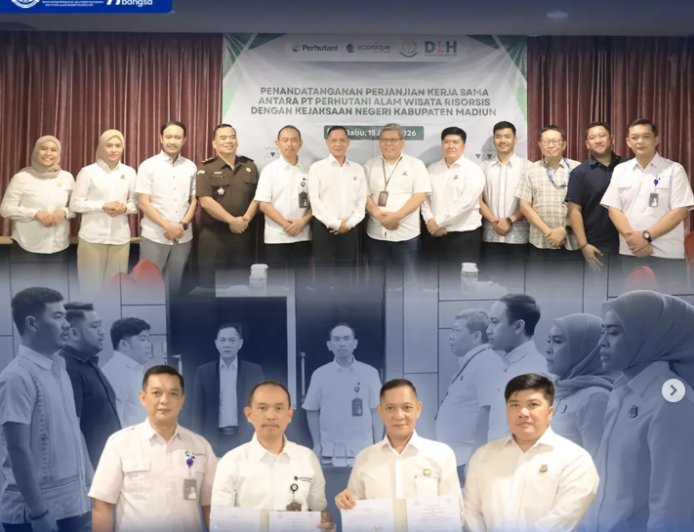 Penandatanganan Perjanjian Kerja Sama dalam Bidang Perdata dan Tata Usaha Negara antara Kejaksaan Negeri Kabupaten Madiun dengan PT Perhutani Alam Wisata Risorsis