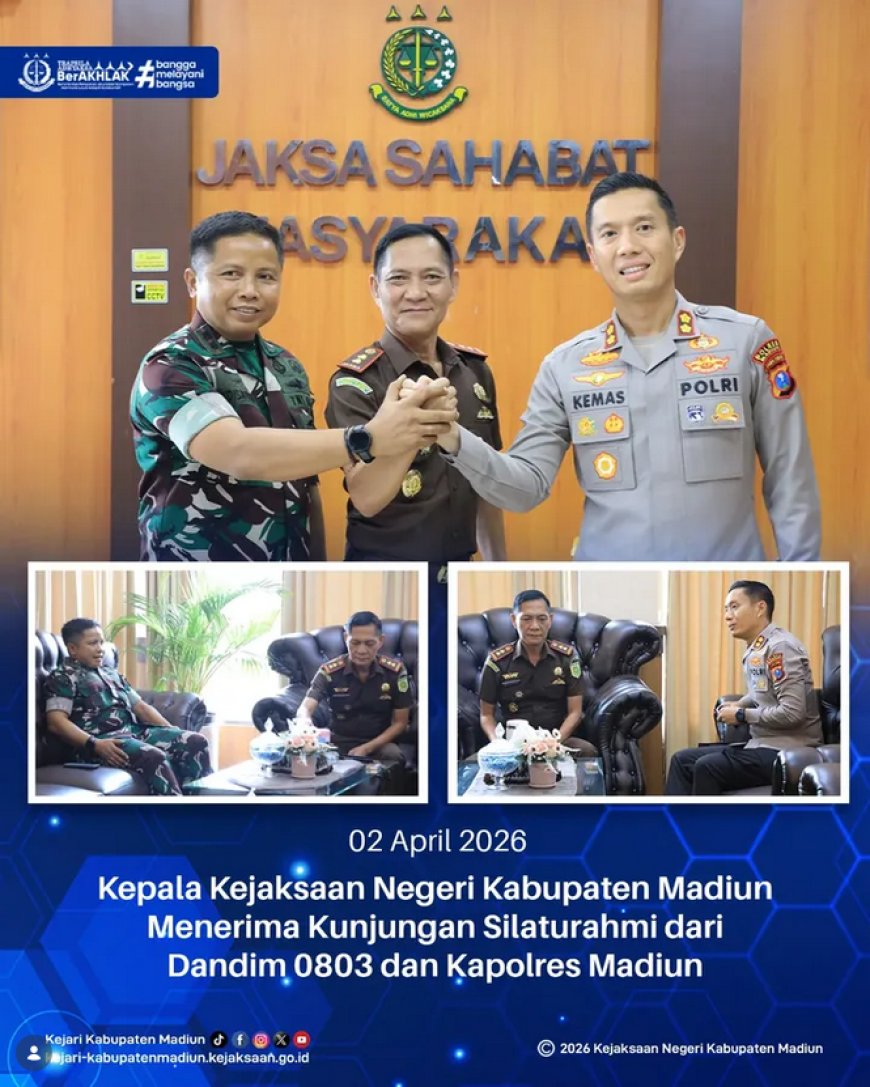 Kajari Menerima Kunjungan Dari Dandim 0803/Madiun dan apolres Madiun