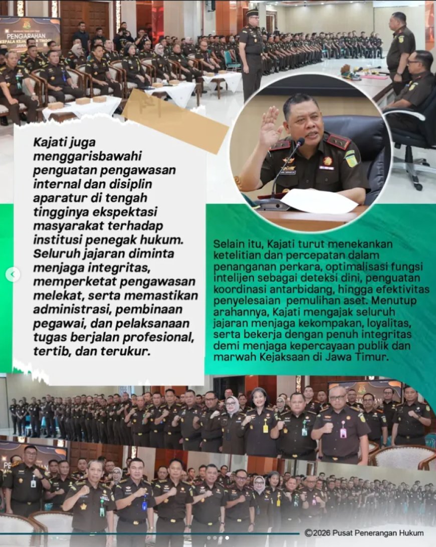 Kajati Jatim Satukan Langkah Kajari dan Jajaran se-Jatim, Kirim Pesan Kuat soal Penegakan Hukum