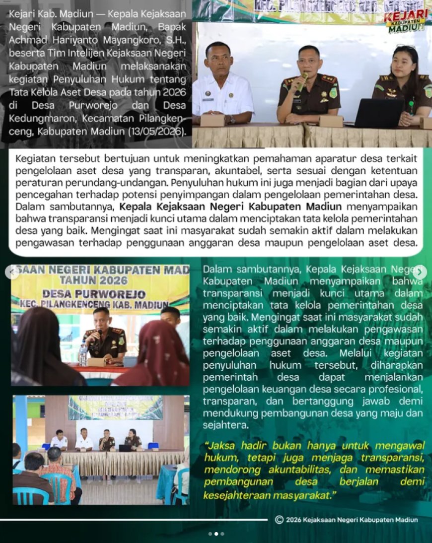 Penyuluhan Hukum tentang Tata Kelola Aset Desa pada tahun 2026