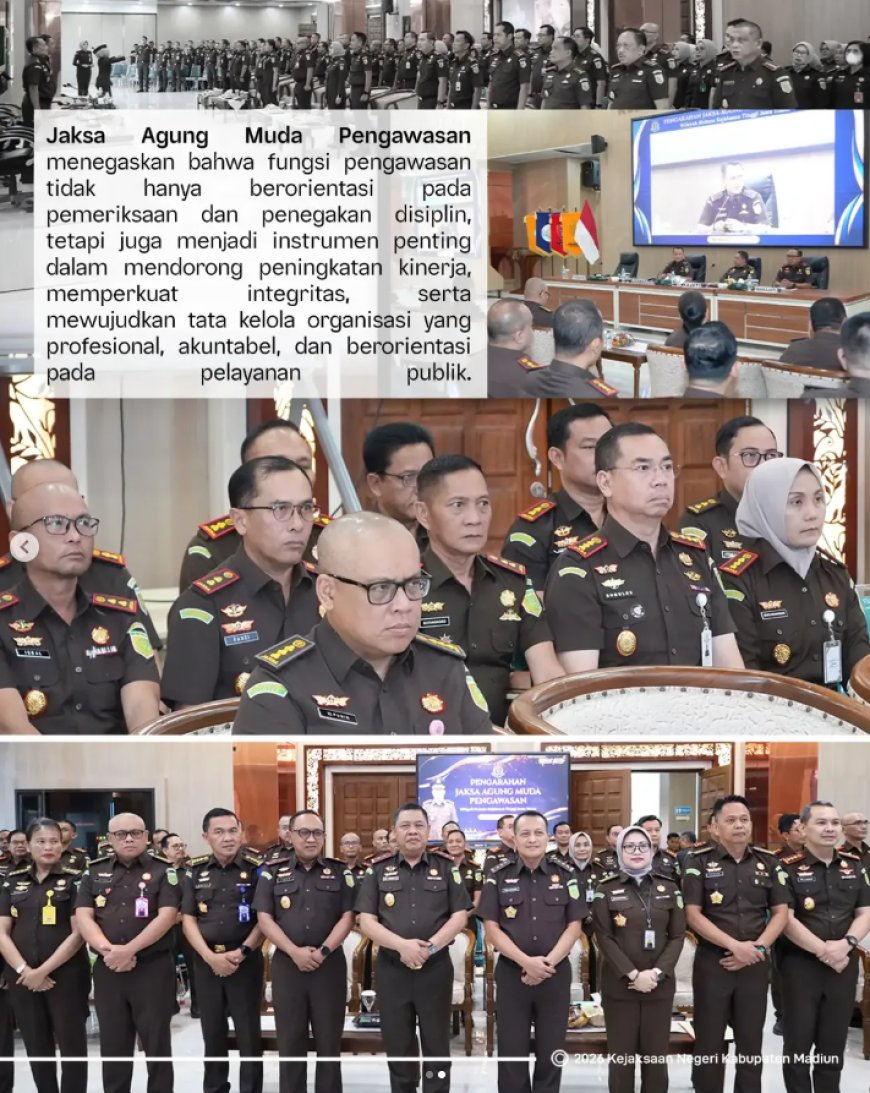 Kepala Kejaksaan Negeri Kabupaten Madiun Hadiri Inspeksi Pimpinan Jaksa Agung Muda Pengawasan di Kejaksaan Tinggi Jawa Timur