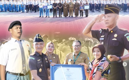Kepala Kejaksaan Negeri Kabupaten Madiun bertindak sebagai Inspektur Upacara Bendera Hari Senin yang dilaksanakan di SMKN 1 Mejayan