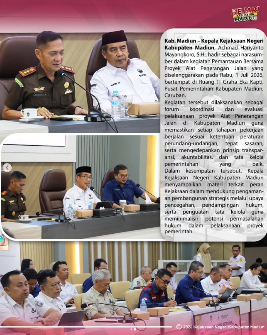 Kepala Kejaksaan Negeri Kabupaten Madiun Melaksanakan Pemantauan Bersama Proyek Alat Penerangan Jalan