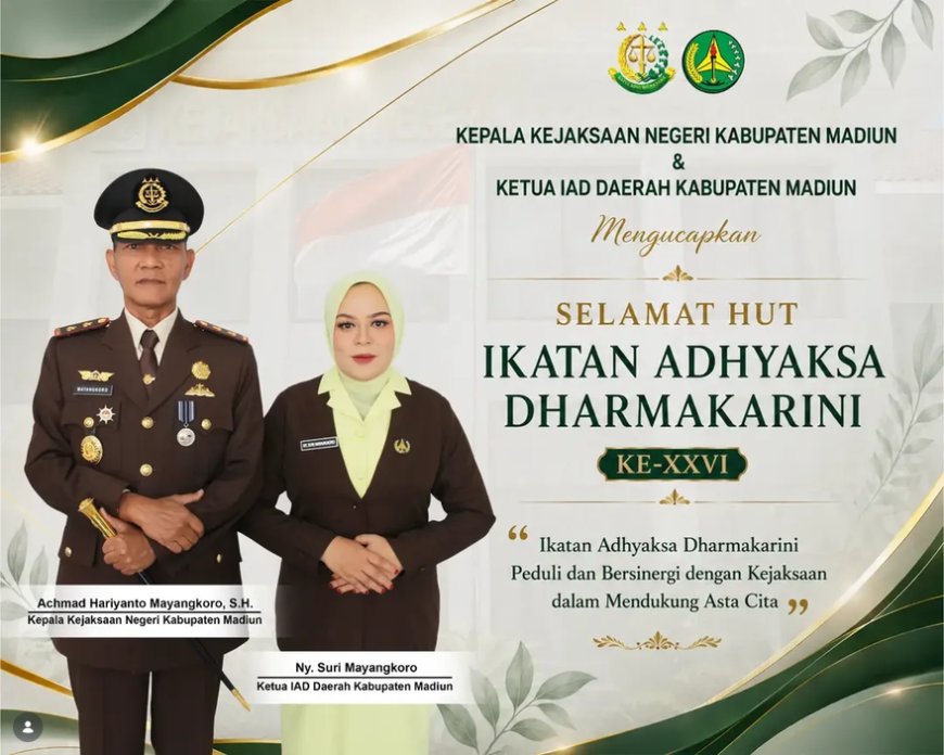 Selamat Hari Ulang Tahun Ikatan Adhyaksa Dharmakarini Ke-XXVI