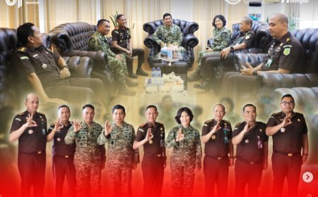 Kunjungan Kerja Kepala Oditurat Militer Tinggi III Surabaya di Kejaksaan Negeri Kabupaten Madiun