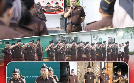 Apel Pagi Kejaksaan Negeri Kabupaten Madiun yang dipimpin Kepala Seksi Tindak Pidana Khusus