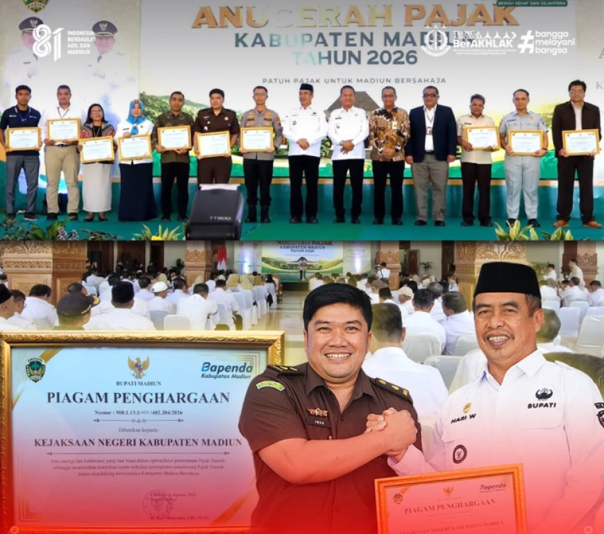 Kejaksaan Negeri Kabupaten Madiun Menerima Anugerah Pajak Kabupaten Madiun Tahun 2026