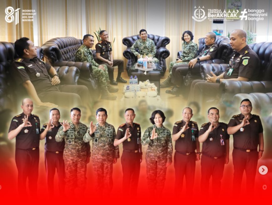Kunjungan Kerja Kepala Oditurat Militer Tinggi III Surabaya di Kejaksaan Negeri Kabupaten Madiun