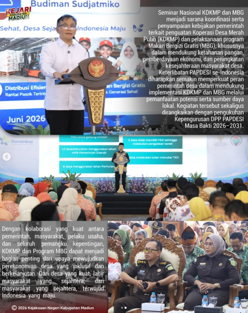 Seminar Nasional Koperasi Desa Merah Putih (KDKMP) dan pelaksanaan program Makan Bergizi Gratis (MBG)