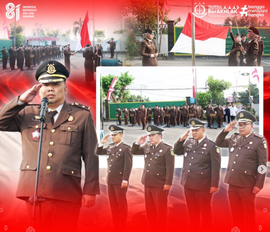 Kejaksaan Negeri Kabupaten Madiun melaksanakan Upacara Peringatan Hari Ulang Tahun ke-81 Kemerdekaan Republik Indonesia