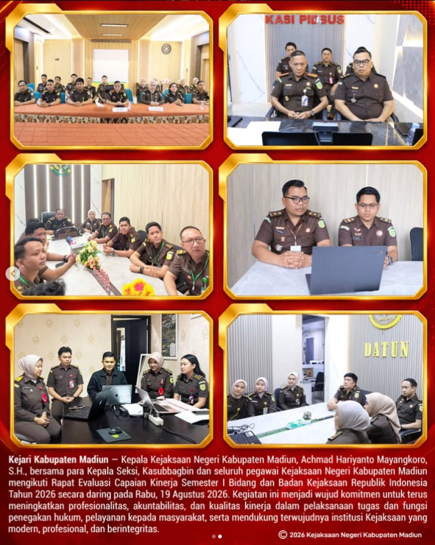 Rapat Evaluasi Capaian Kinerja Semester I Bidang dan Badan Kejaksaan RI Tahun 2026