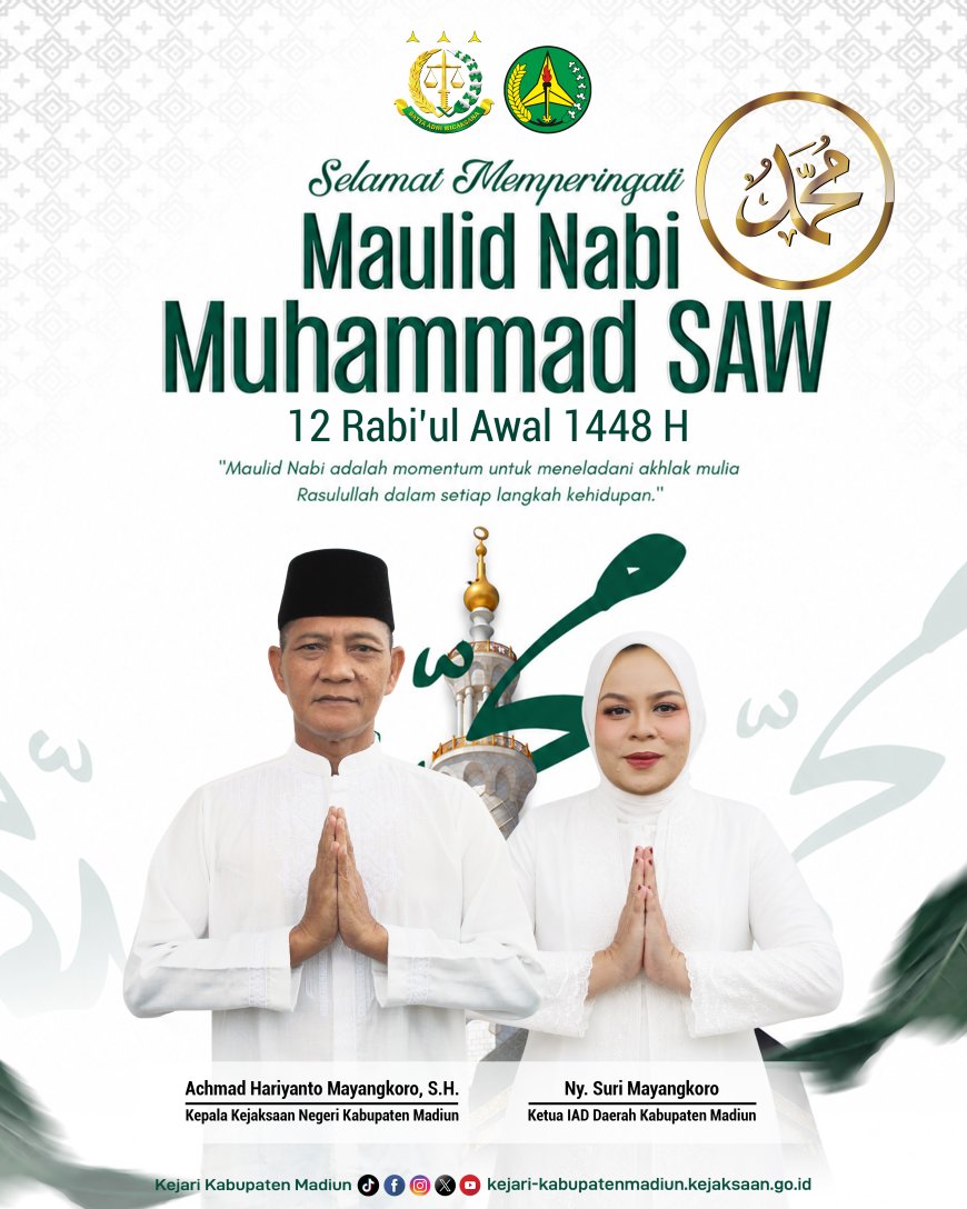 Selamat Memperingati Maulid Nabi Muhammad SAW 12 Rabi'ul Awal 1448 H