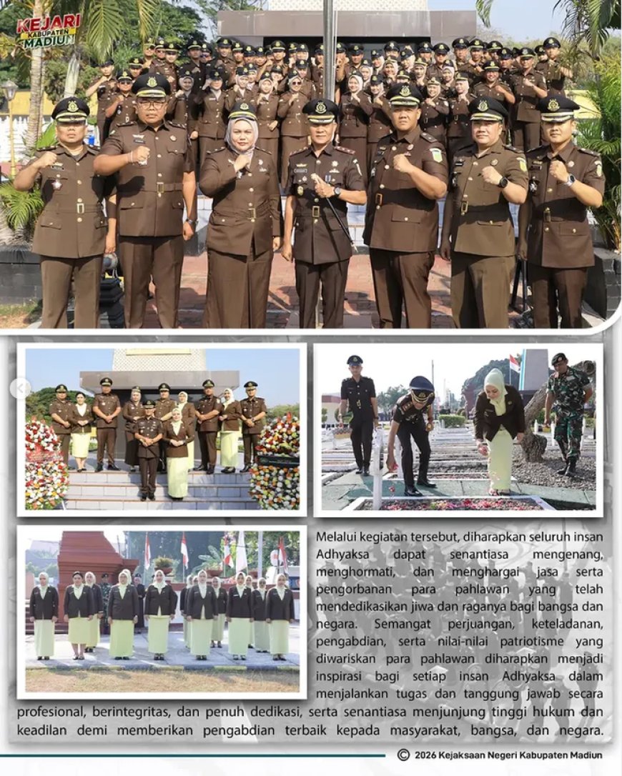 Ziarah Makam Pahlawan dalam rangka memperingati Hari Lahir Kejaksaan Republik Indonesia ke-81