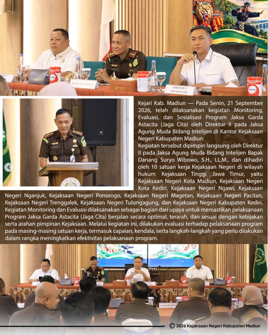 Monitoring, Evaluasi, dan Sosialisasi Program Jaksa Garda Astacita (Jaga Cita) oleh Direktur II pada Jaksa Agung Muda Bidang Intelijen