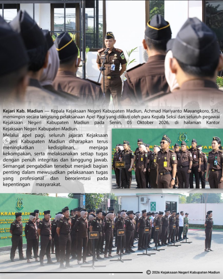 Apel Pagi Kejaksaan Negeri Kabupaten Madiun 5 Oktober 2026